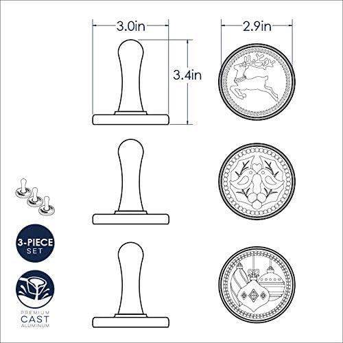 imageNordic Ware Snowflake Cookie Stamps Set of 3 Sturdy Cast Aluminium Cookie Stamp Set Cookie Press Set Made in the USA Sturdy and Durable Biscuit Maker Press Set3inch rounds Pack of 3