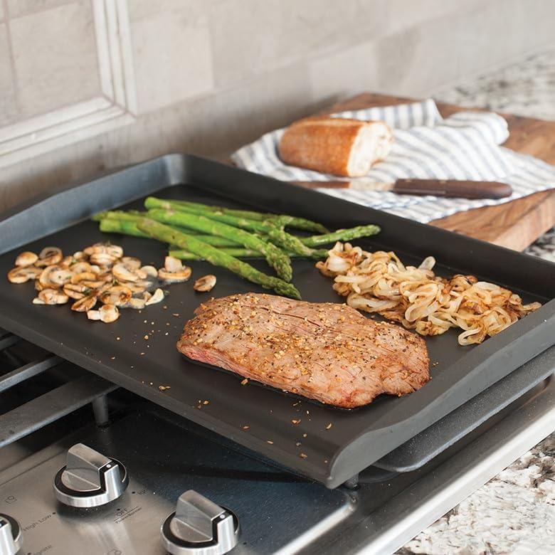 imageNordic Ware Stovetop Backsplash Griddle Black NonstickDouble Burner
