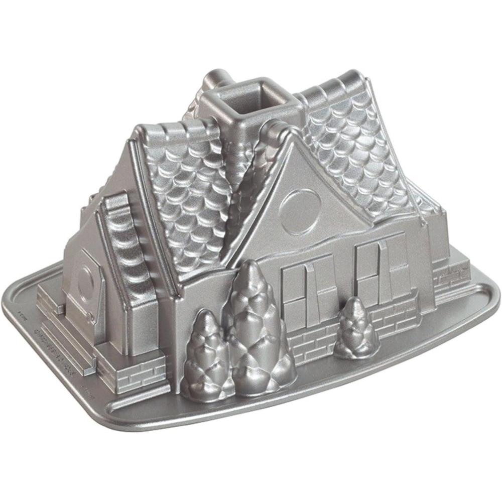 imageNordic Ware Cozy Village Gingerbread House 6 Cups SilverGingerbread House Bundt Pan