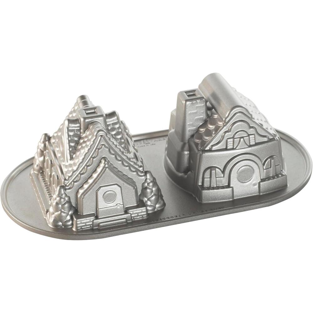 imageNordic Ware Cozy Village Gingerbread House 6 Cups SilverGingerbreat House Duet Pan