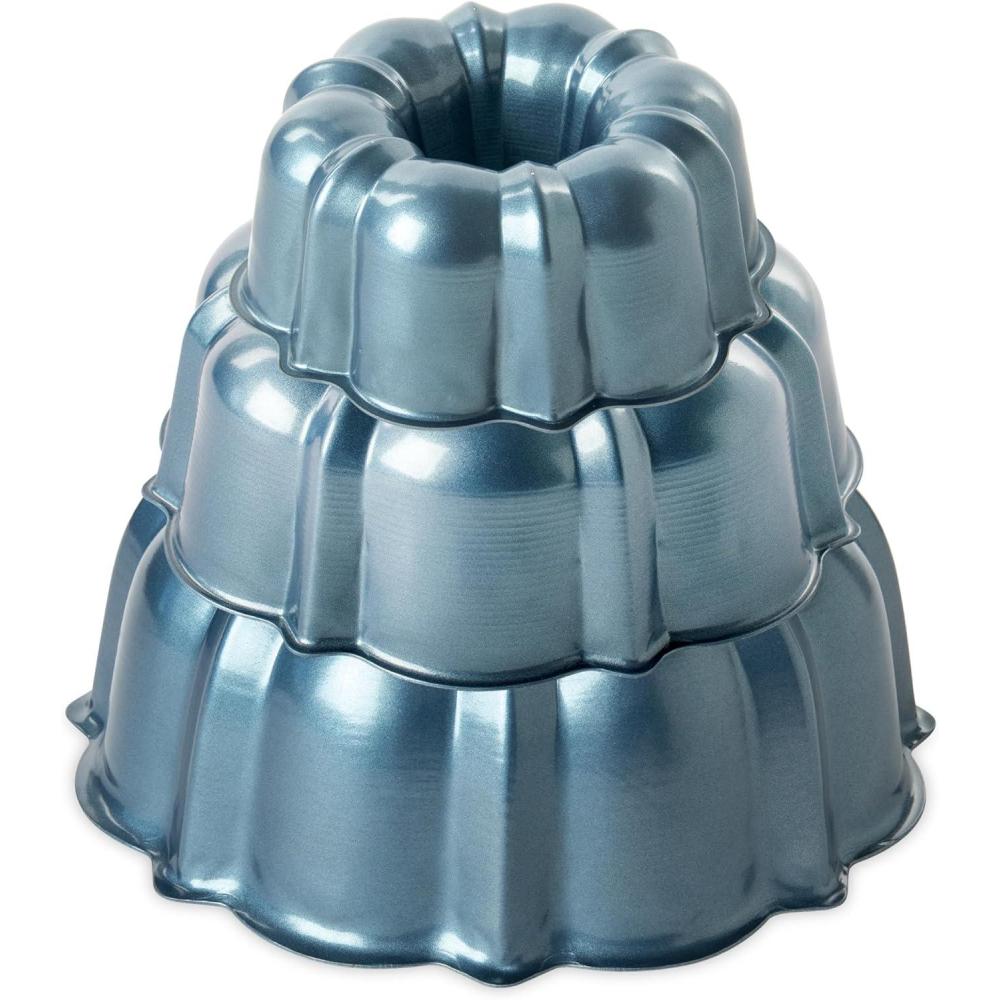 imageNordic Ware Formed Bundt 6 Cup Twilight BlueTiered Bundt 3Piece Set