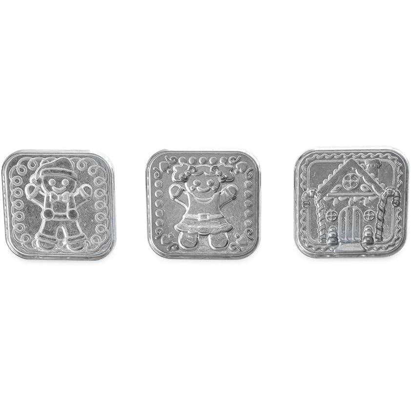 imageNordic Ware Gingerbread Cookie Stamps Set of 3 Sturdy Cast Aluminium Cookie Stamp Set Cookie Press Set Made in the USA Sturdy and Durable Biscuit Maker Press Set