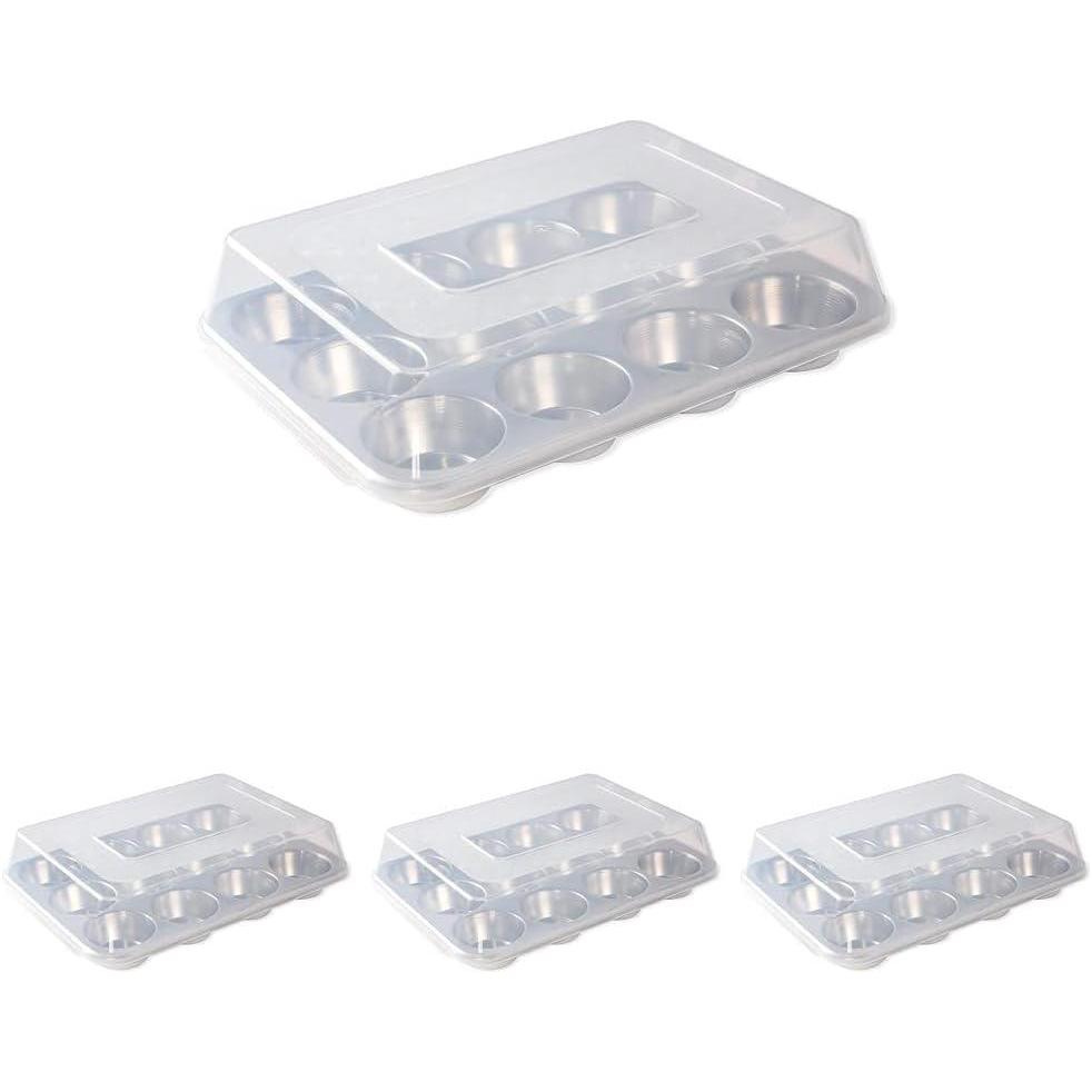 imageNordic Ware Naturals 12 Cavity Muffin Pan with HighDomed LidStandard with HighDomed Lid