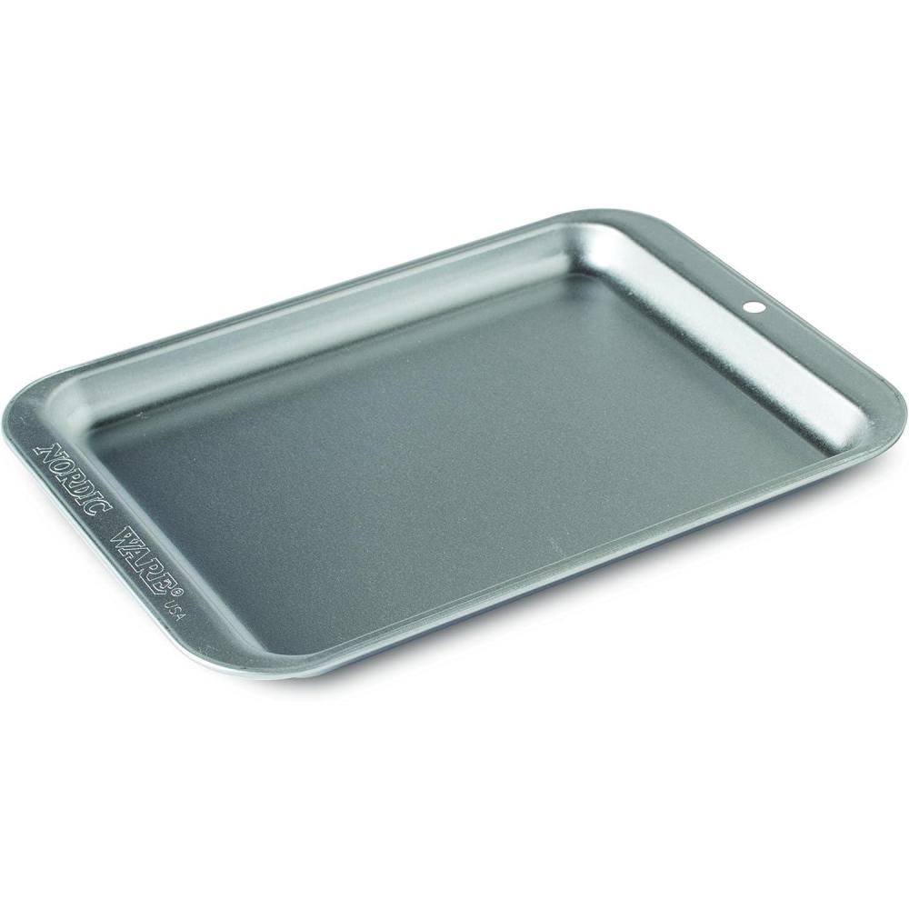 imageNordic Ware Naturals Compact 5Inch Pie Pan  Natural Uncoated AluminumToaster Oven Counter Ovens Air Fryer and Broiler Safe Personal SizeCompact Baking Sheet