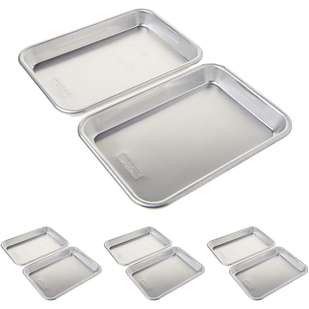 imageNordic Ware Naturals Eighth Sheet USA Made Uncoated Natural Aluminum Commercial Quality Sheet Pan 1PackEighth Sheet 8Pack