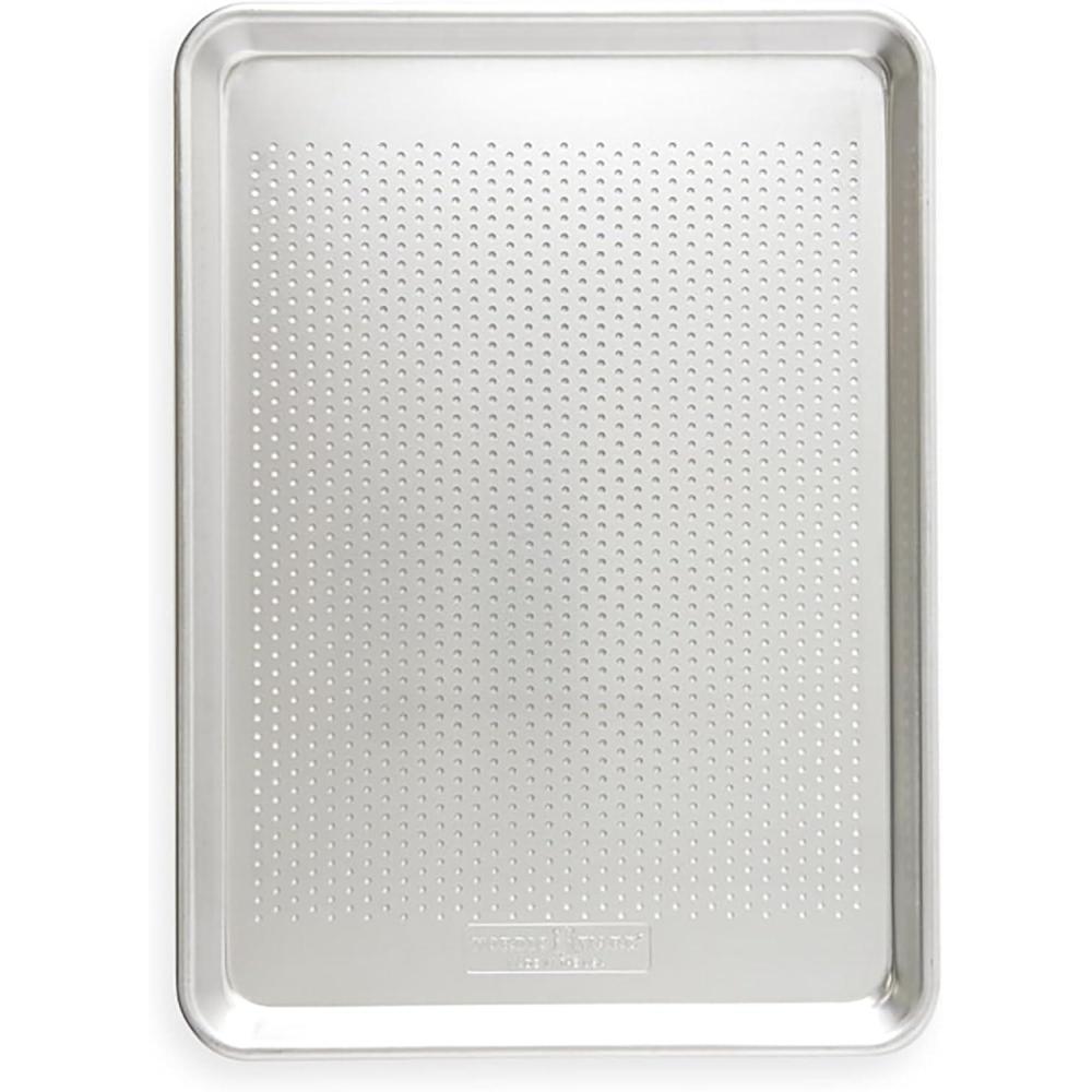 imageNordic Ware Naturals Perforated Crisping Half Sheet Pan for Baking or Roasting Uncoated Natural Aluminum with Reinforced Steel Rim Prevents Warping