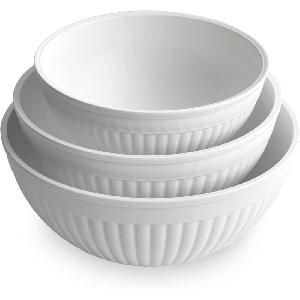 imageNordic Ware Prep and Serve Mixing Bowls Set 8Piece EarthTonesGlacier White