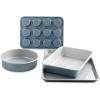 Nordic Ware Brilliant™ Colorful Bakeware 12 Cavity Muffin Pan, Nonstick made without PFAS or PTFE for safe cooking; Reinforced steel rim prevents warping(4pc Baking Set)
