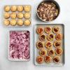 Nordic Ware Brilliant™ Colorful Bakeware 12 Cavity Muffin Pan, Nonstick made without PFAS or PTFE for safe cooking; Reinforced steel rim prevents warping(4pc Baking Set)