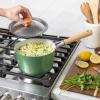 Nordic Ware Cardamom Ceramic Nonstick 1.5 Quart Saucepan with Lid(3 Quarts)