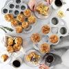 Nordic Ware Cast Aluminum Petite Popover Pan 1/4 Cup Each, 12 Cavity, Silver/Gray(14 x 9 x 2.2 inches  6 Cavities)