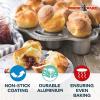 Nordic Ware Cast Aluminum Petite Popover Pan 1/4 Cup Each, 12 Cavity, Silver/Gray(14.3 x 8.9 x 1.9 inches  12 Cavities)