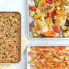 Nordic Ware Naturals 3 Piece Set – USA Made Aluminum Commercial Quality Sheet Pan for Baking or Roasting, Encapsulated Galvanized Steel Rim Prevents Warping; Half Sheet, Jelly Roll and Quarter Sheet(3-Piece Pan Set)