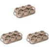 Nordic Ware 54349AMZ Shortcake Baskets Cast Aluminum Cakelet, Six 1/2 Cup, Toffee(Six 1/2 Cup (Pack of 3))