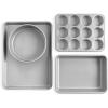 Nordic Ware Brilliant™ Colorful Bakeware 12 Cavity Muffin Pan, Nonstick made without PFAS or PTFE for safe cooking; Reinforced steel rim prevents warping(4pc Baking Set)