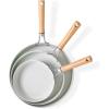 Nordic Ware Cardamom Ceramic Nonstick 3 Piece Fry Pan Set – Includes 8 Inch, 10 Inch and 12 Inch