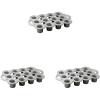 Nordic Ware Cast Aluminum Petite Popover Pan 1/4 Cup Each, 12 Cavity, Silver/Gray(14.3 x 8.9 x 1.9 inches  12 Cavities (Pack of 3))