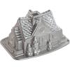 Nordic Ware Cozy Village Gingerbread House, 6 Cups, Silver(Gingerbread House Bundt Pan)