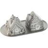 Nordic Ware Cozy Village Gingerbread House, 6 Cups, Silver(Gingerbreat House Duet Pan)
