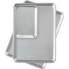 Nordic Ware Naturals 3 Piece Set – USA Made Aluminum Commercial Quality Sheet Pan for Baking or Roasting, Encapsulated Galvanized Steel Rim Prevents Warping; Half Sheet, Jelly Roll and Quarter Sheet(2pk Half + 1/8 Sheet)
