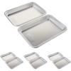 Nordic Ware Naturals Eighth Sheet – USA Made Uncoated Natural Aluminum Commercial Quality Sheet Pan, 1-Pack(Eighth Sheet  8-Pack)