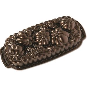 Nordic Ware 93448 Wheat & Pumpkin Cast Loaf Pan, 6 Cup Capacity, Bronze(Loaf Pan)