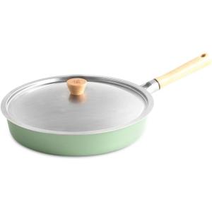 Nordic Ware Cardamom Ceramic Nonstick 12 Inch Fry Pan with Lid