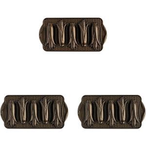 Nordic Ware Cornbread Corn Cakes Pan(13.9″L x 6.9″W (Pack of 3))