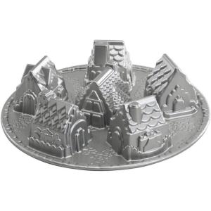 Nordic Ware Cozy Village Gingerbread House, 6 Cups, Silver(Cozy Village Baking Pan)