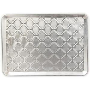 Nordic Ware Embossed Naturals Vintage Starburst, Natural Uncoated Aluminum with Reinforced Steel Rim Prevents Warping, Half Sheet