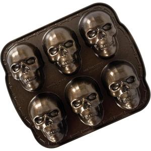 Nordic Ware Halloween Bakeware, Haunted Skull Cakelet Pan, Bronze(11.8 x 10 x 2 inches (Single))