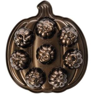 Nordic Ware Lil’ Pumpkins Cakelet Pan, 2 Cup Capacity, Bronze
