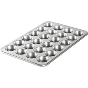 Nordic Ware Natural Aluminum Commercial Petite Muffin Pan, 24 Cup(24-Cavities Petite)