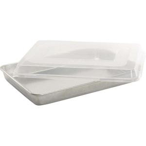 Nordic Ware Natural High Sided Sheet Cake Pan, Silver(High Sided with Lid)
