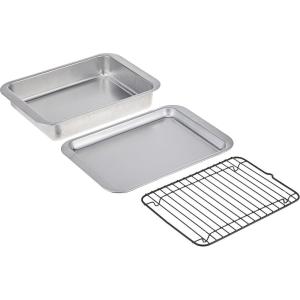 Nordic Ware Naturals Compact 5-Inch Pie Pan – Natural Uncoated Aluminum,Toaster Oven, Counter Ovens, Air Fryer and Broiler Safe, Personal Size(Compact 3-Piece Set)