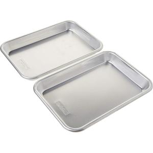 Nordic Ware Naturals Eighth Sheet – USA Made Uncoated Natural Aluminum Commercial Quality Sheet Pan, 1-Pack(Eighth Sheet  2-Pack)