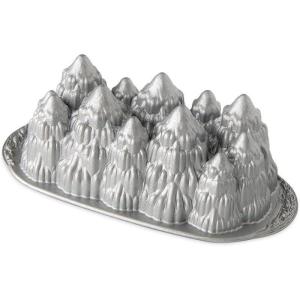 Nordic Ware Pine Forest Bundt, Sparkling Silver, 9 Cup(Alpine Forest Loaf  6 Cup)