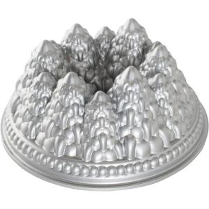 Nordic Ware Pine Forest Bundt, Sparkling Silver, 9 Cup(Pine Forest Bundt  9 Cup)