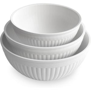 Nordic Ware Prep and Serve Mixing Bowls Set, 8-Piece, Earth-Tones(Glacier White)