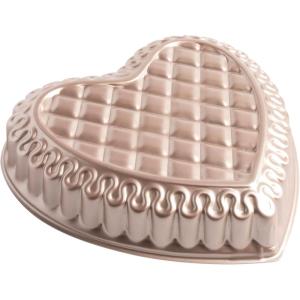 Nordic Ware Formed Quilted Heart Pan, 9 Cup, Golden Hour