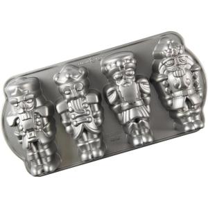 Nordic Ware Nutcracker Sweets Cakelet Pan, Silver, 6 Cup Capacity