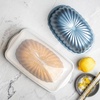 Nordic Ware Formed Fluted Loaf with Keeper Set, Clear Lid and White Base