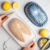 Nordic Ware Formed Fluted Loaf with Keeper Set, Clear Lid and White Base